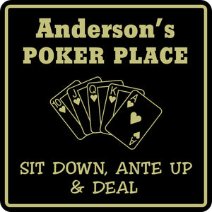 New Personalized Custom Name Poker Game Room Bar Beer Cards Holdem Gift Sign #1