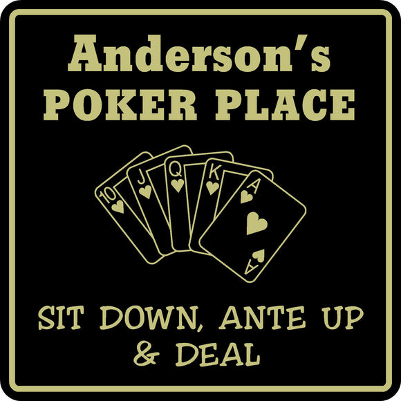 New Personalized Custom Name Poker Game Room Bar Beer Cards Holdem Gift Sign #1