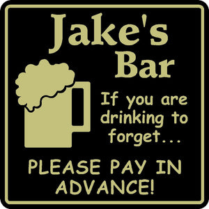 New Personalized Custom Name Drinking To Forget Bar Beer Pub Gift Sign #6