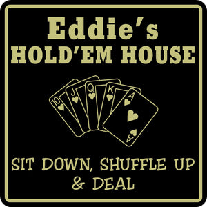 Poker Game Room Sign Cards Holdem Gift Bar Beer Personalized Custom Name  #10