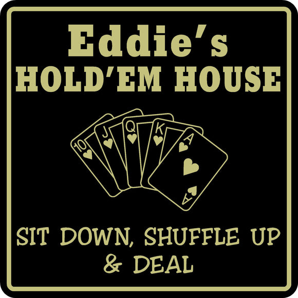 Poker Game Room Sign Cards Holdem Gift Bar Beer Personalized Custom Name  #10