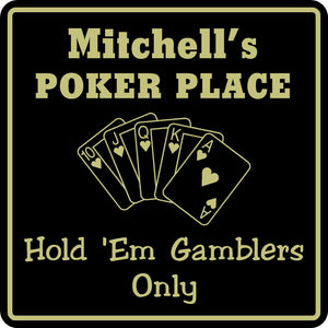 New Personalized Custom Name Poker Game Room Bar Beer Cards Holdem Gift Sign #2