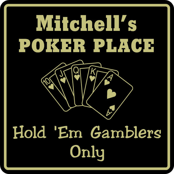 New Personalized Custom Name Poker Game Room Bar Beer Cards Holdem Gift Sign #2
