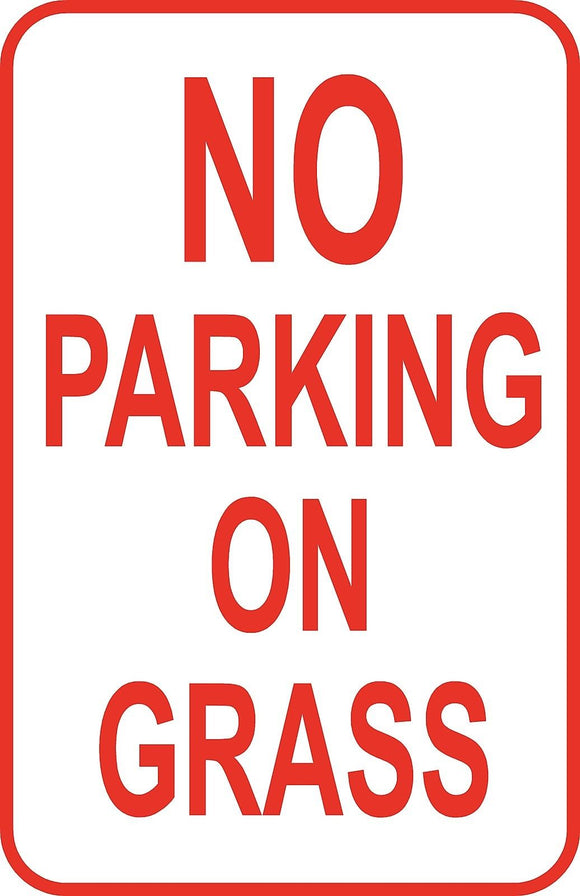 No Parking on Grass Sign 12