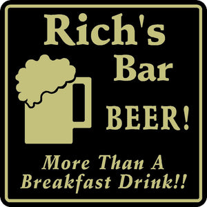 New Personalized Custom Name Beer A Breakfast Drink Bar Beer Pub Gift Sign #13