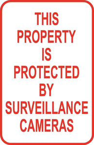 Property Protected Surveillance Camera Sign 12" x 18" Aluminum Metal Street #38