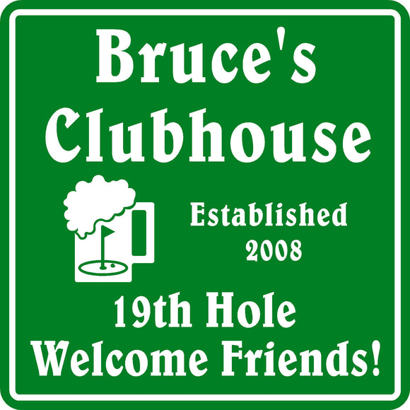 New Personalized Custom Name Golf Golfing Golfer Welcome Friend Gift Bar Sign #6